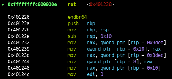 RIP 제어로 escalate_privilege 호출