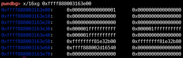 commit_creds에서의 메모리 확인