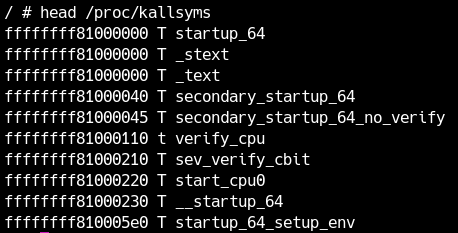 /proc/kallsyms의 앞부분